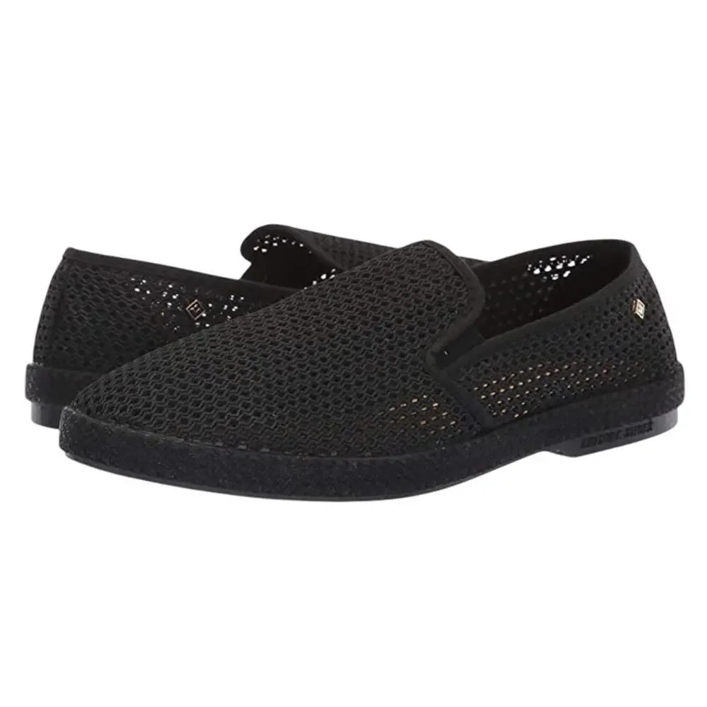 Rivieras Womens Classic Mesh Slip On Shoes Size 7.5 EU 38 Black NIB